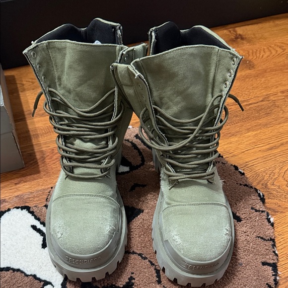 Balenciaga Other - BALENCIAGA Olive Green Combat Boots with Chunky sole